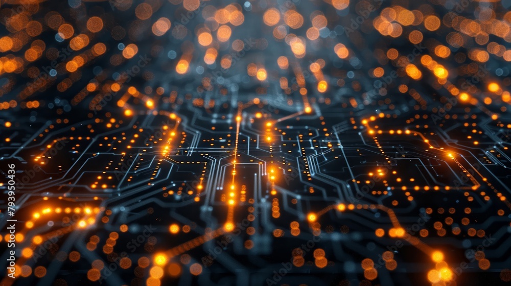 A high-level perspective of a CPU, incorporating AI, illuminated pathways, and digital energy within a worldwide grid A high-level perspective of a CPU, incorporating AI, illuminated pathways, and digital energy within a worldwide grid