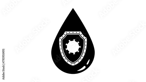 Leukocytes emblem, black isolated silhouette