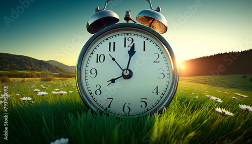 summer time concept to translate clocks. Generative AI,