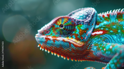 macro photo colored chameleon nature © somchai20162516