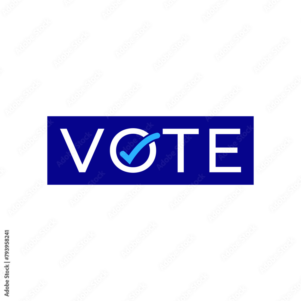 Fototapeta premium Vote button vector election political symbol icon blue
