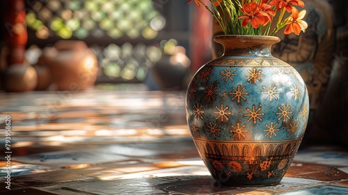 A Cambodian Sampot, with its luxurious silk and intricate Angkor inspired patterns, reflecting the glory of ancient empires photo