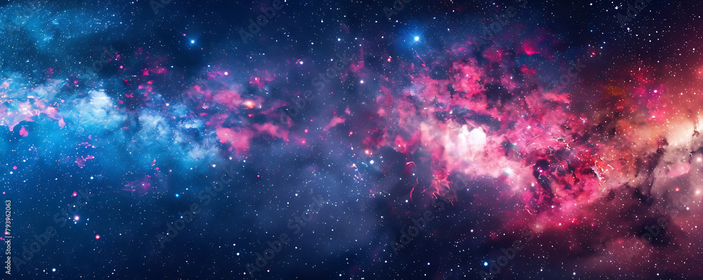 Naklejka premium Outer space sky with Stars. Galaxy universe black background of shiny starfield texture.