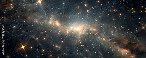 Outer space sky with Stars. Galaxy universe black background of shiny starfield texture.