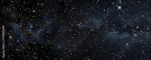Outer space sky with Stars. Galaxy universe black background of shiny starfield texture.