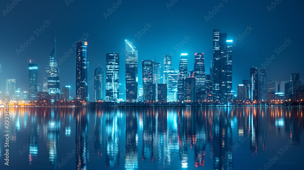 Fototapeta premium city skyline at night