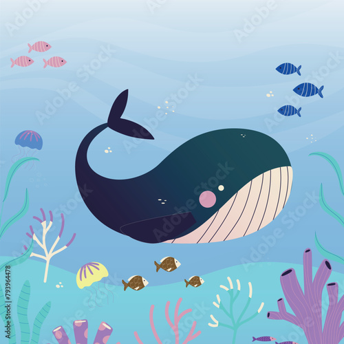 Ocean Wonders: Blue Whales and Happy Ocean Companions