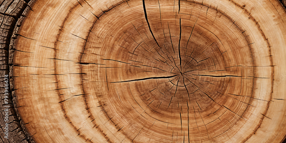 Naklejka premium cross section of tree trunk