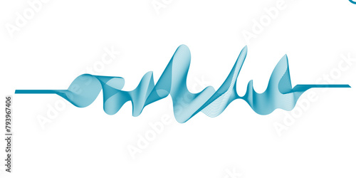 Abstract sound wave decibel audio record simple voice message icon isolated on white background.  sound wave, music wave, voice, radio signal frequency technology and digital voice visualization.
