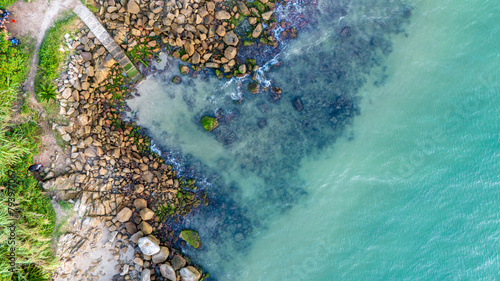 santa catarina garopaba brazilian beach drone top photo
