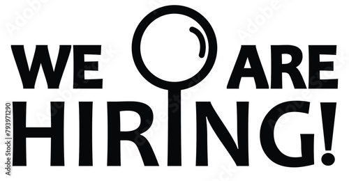 we are hiring internet search, Job vacancy concept black version.