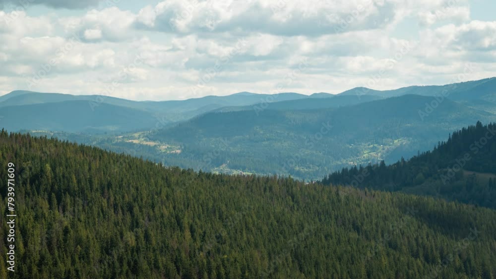 Time Lapse high in mountains in summer. Skies flowing in sky, warm day in mountains Time Lapse high in mountains in summer. Skies flowing in sky, warm day in mountains