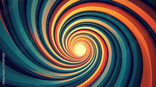 Abstract digital art of a spiraling tunnel