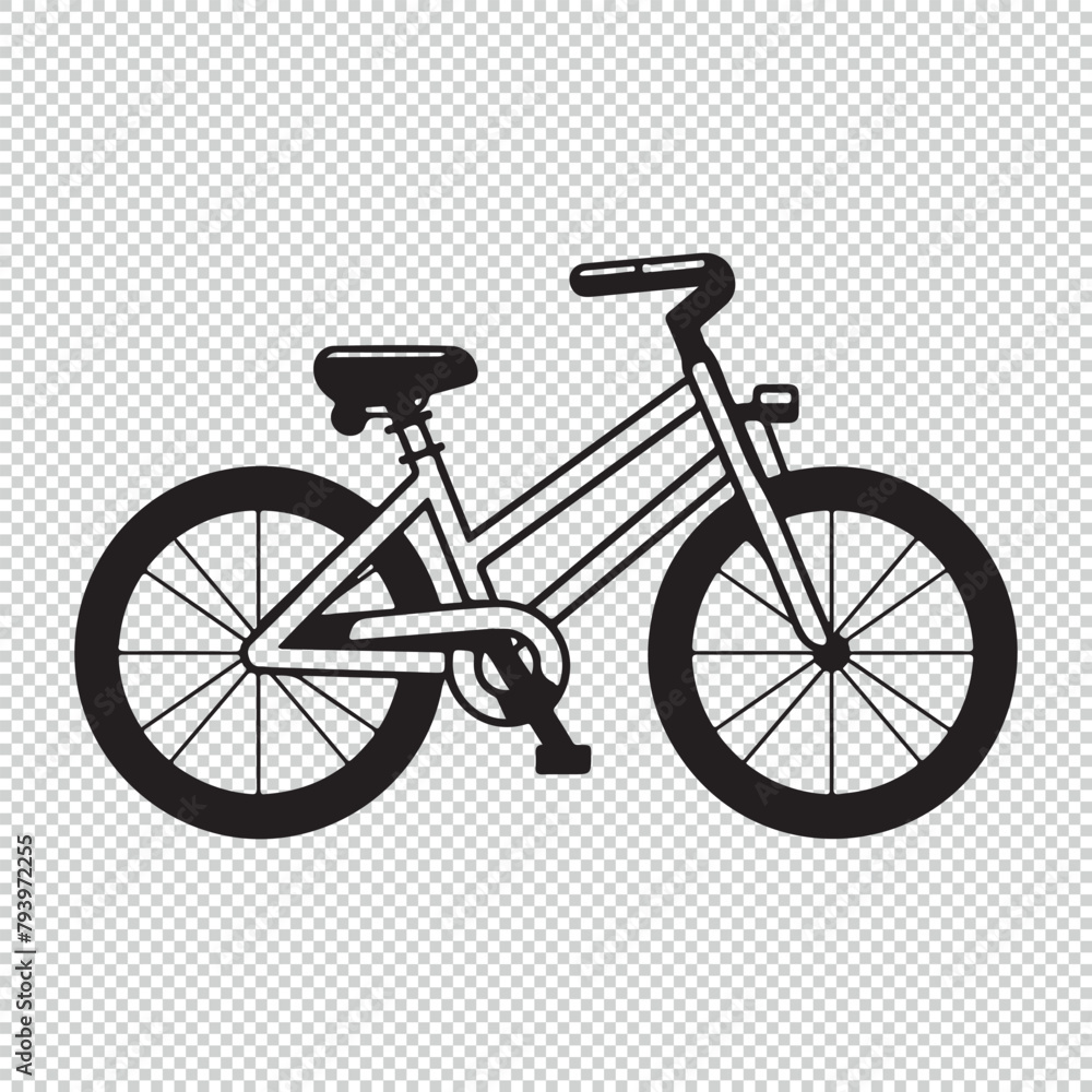 Fototapeta premium Bicycle simple cartoon icon, vector illustration on transparent background