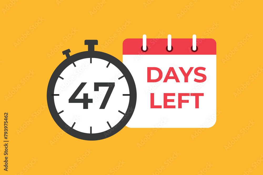 47 days to go countdown template. 47 day Countdown left days banner design. 47 Days left countdown timer 47 days to go countdown template. 47 day Countdown left days banner design. 47 Days left countdown timer