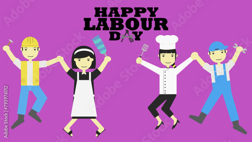 Labour Day vector celebrates workers' contributions worldwide. Vibrant design embodies unity, strength, and solidarity.