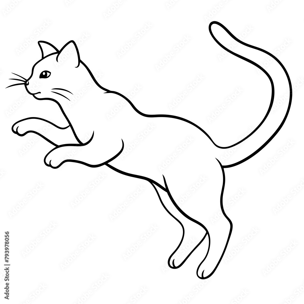 Fototapeta premium jumping cat vector illustration