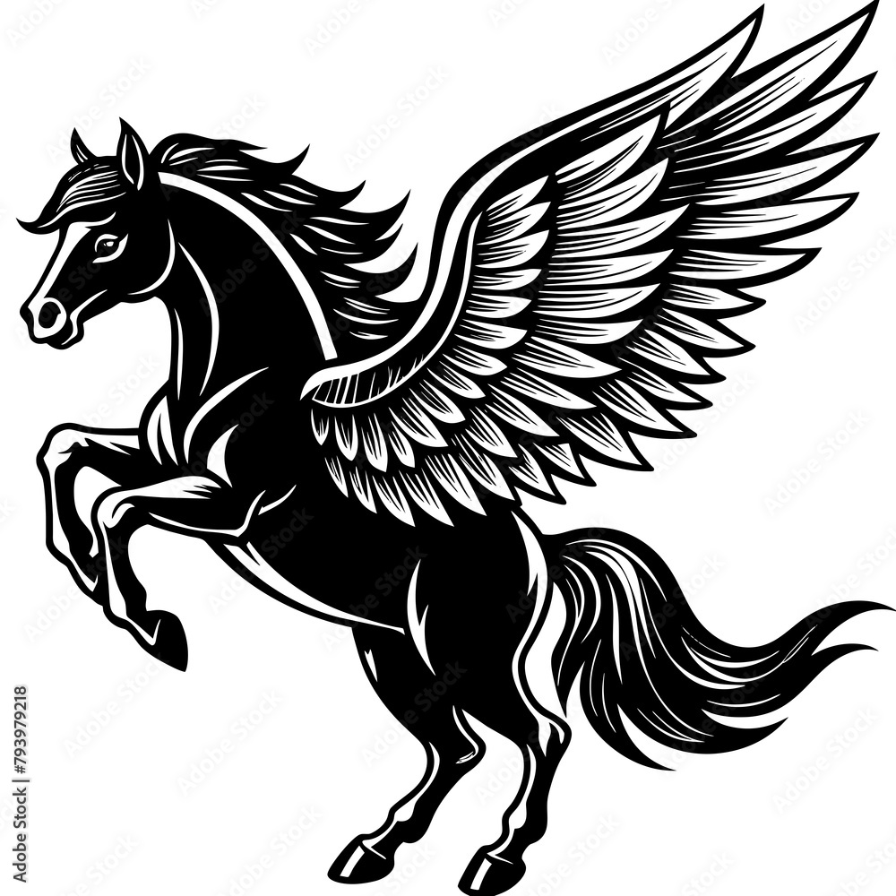 Fototapeta premium horse with wings vector illustration