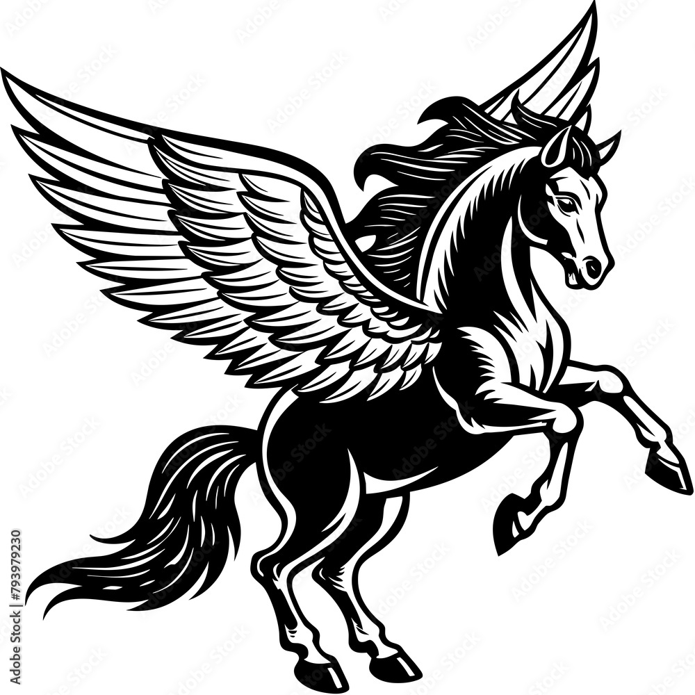 Fototapeta premium horse with wings vector illustration