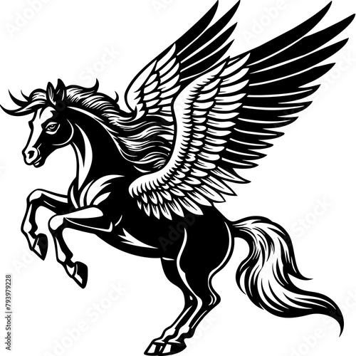 horse with wings vector illustration