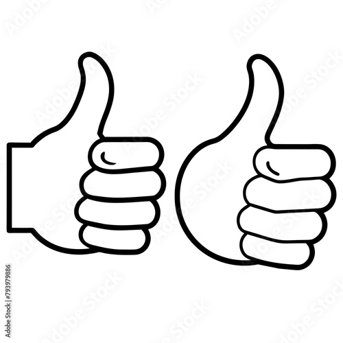 thumb up and down vector illustration