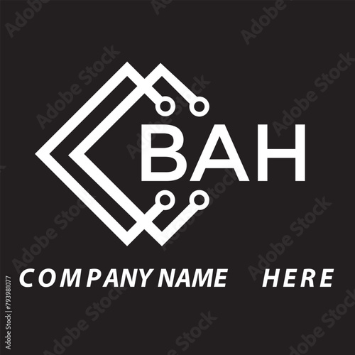 BAH letter logo design on white background. BAH creative initials letter logo concept. BAH letter design.	