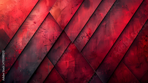 Craft an image of crimson geometry with an abstract background adorned by striking red geometric stripes 4k wallpaper photo