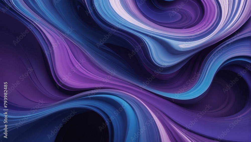 Vertical Swirls of Indigo and Violet in Abstract Liquid Background with Flowing Motion