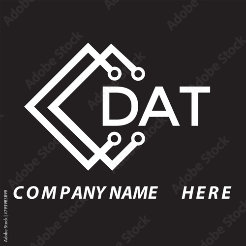 DAT letter logo design. DAT creative initials letter logo concept. DAT letter design.
