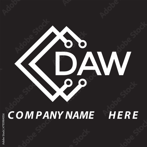 DAW letter logo design. DAW creative initials letter logo concept. DAW letter design.
