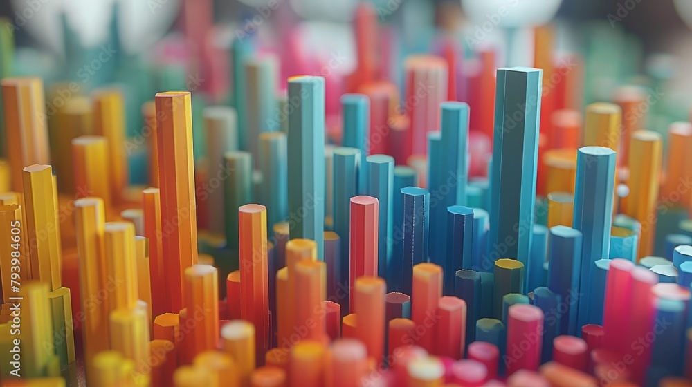 3D render of a colorful city made of blocks 3D render of a colorful city made of blocks