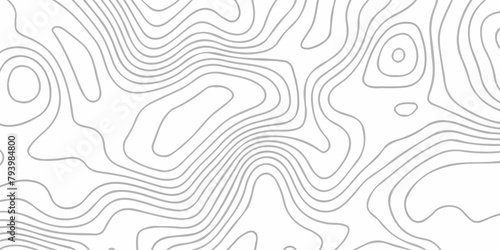 Topographic map background geographic line map with seamless ornament design. The black on white contours vector topography stylized height of the lines map.	