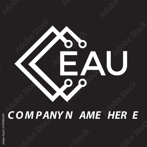.EAU letter logo design on white background. EAU creative initials letter logo concept. EAU letter design.	