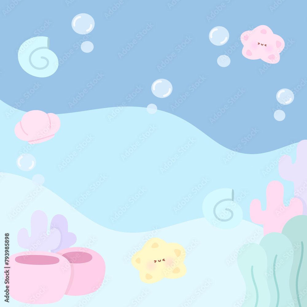 Cartoon background image under the sea