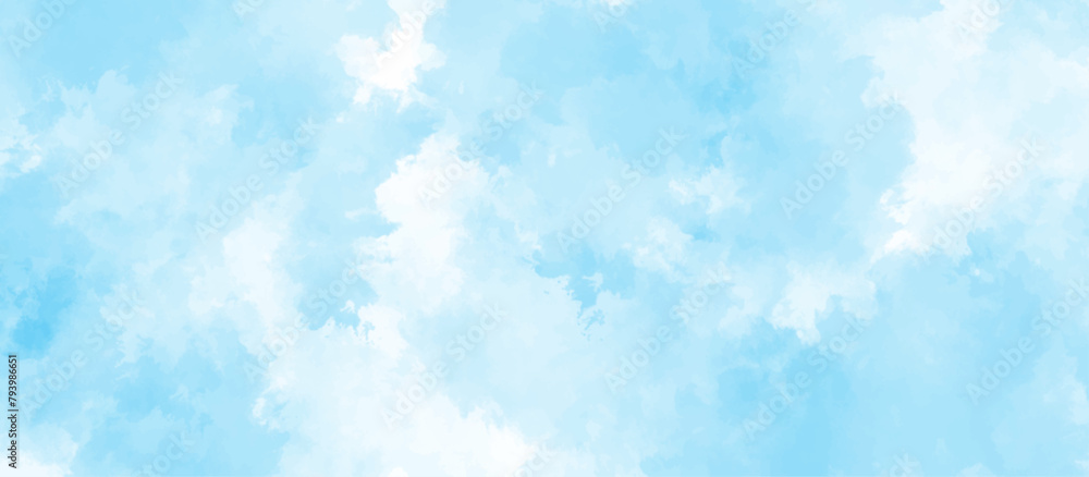 Blue sky with cloud .Beautiful blue sky with white clouds .bright cloud cover in the sun calm clear winter air background .gradient light white background.	