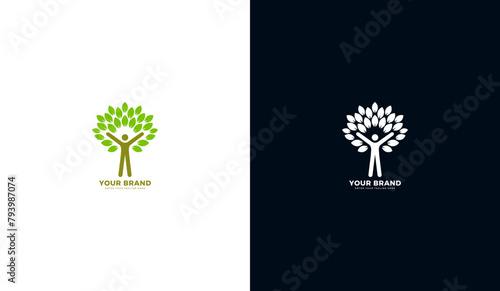Natural healthy lifestyle logo. Health, fit, leaf icon. Vector illustration design