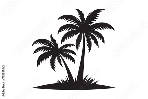 Silhouette of Palm tree Vector  Palm tree silhouette