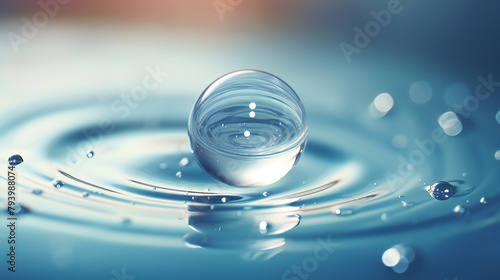 Close-up of a fresh droplet submerged in water Illustrations .