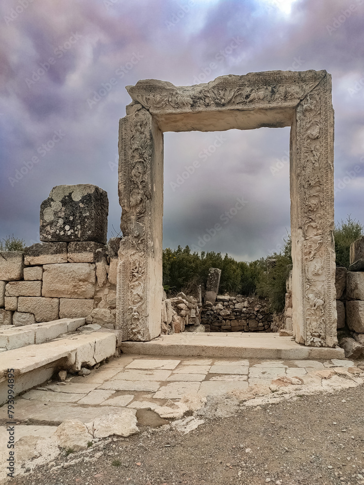 An ancient gate in the ancient Greek-Roman city of Cibyra in Burdur, Turkey. 