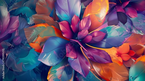 Abstract colorful background with flower