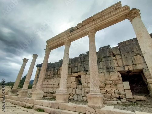 Ancient agora, bazaar in the ancient Greek Roman city of Cibyra in Burdur, Turkey. photo