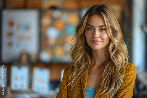 Free Download Confident Businesswoman Leading Team Through Market Research Presentation - GFXLoad
