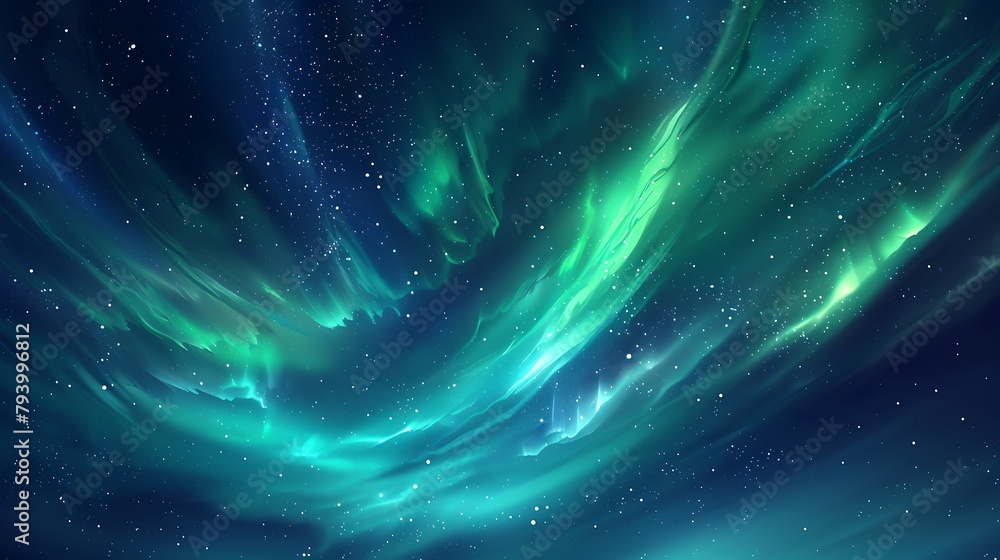 Abstract northern lights background with green and blue aurora Abstract northern lights background with green and blue aurora