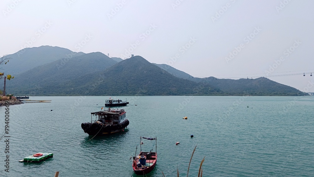 Fototapeta premium boat on lake