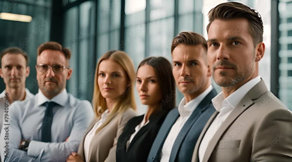 Dynamic Collaboration: Diverse Business Team Thriving in a Light and Modern Office Environment
