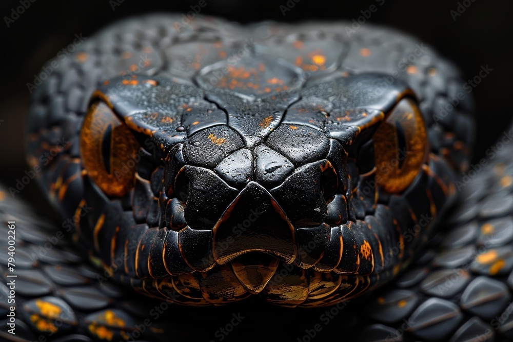 King Cobra: Erecting its hood with menacing eyes, illustrating the apex predator in the snake world. King Cobra: Erecting its hood with menacing eyes, illustrating the apex predator in the snake world.