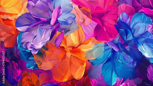 Abstract colorful background with flowers