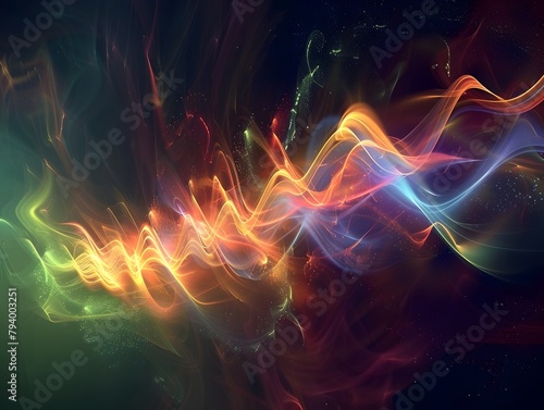 Pulsating Sound Wave Colorful Abstract Ripple Distorting the Space