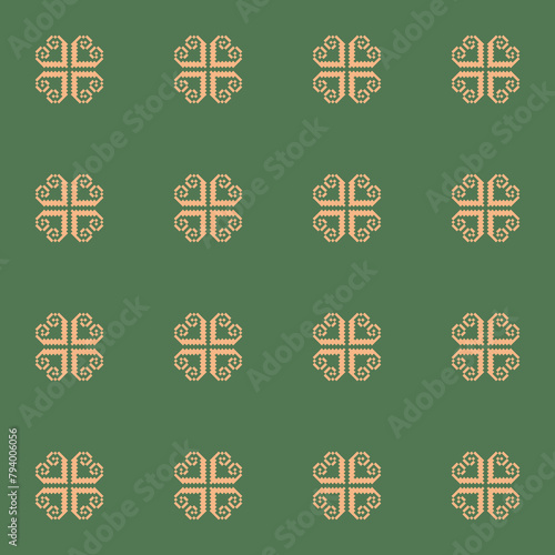 Traditional ethnic, geometric, ethnic,culture,ikat, fabric pattern for textiles,rugs,wallpaper,clothing,sarong,batik,wrap,embroidery,print,background, illustration, cover, green,