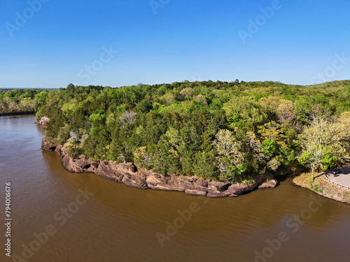 View of Cadron Settlement Park near Conway, Arkansas from the Arkansas river photo